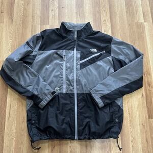 Mens XL The North Face Steep Tech black gray light nylon windbreaker jacket